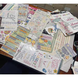 Scrapbook Lot Easter Bunny Spring Scrapbooking Crafts Stickers Misc